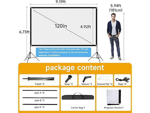 SCREENMAX Projector Screen with Stand