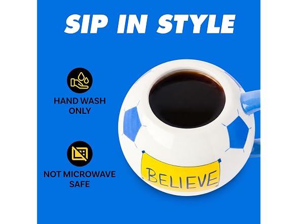 Ted Lasso Believe Soccer Ball, 3D Sculpted Mug, 20oz