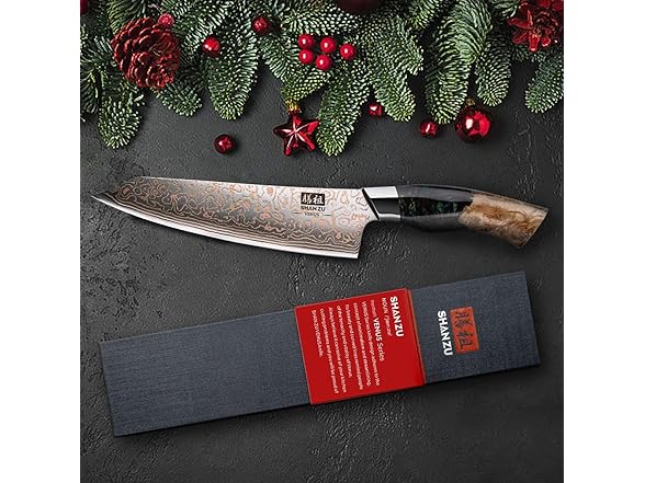 SHAN ZU 8 inch Damascus Chef Knife