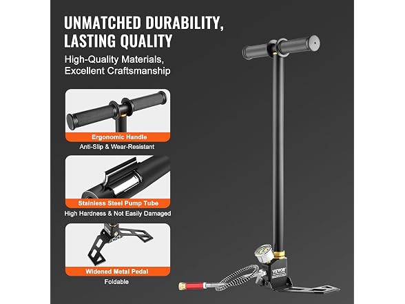 PCP Hand Pump, 3 Stage, 30Mpa 4500 PSI High