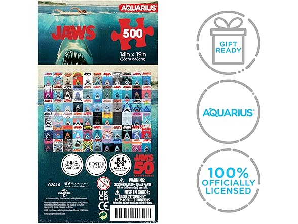Aquarius Jaws 500 Piece Jigsaw Puzzle
