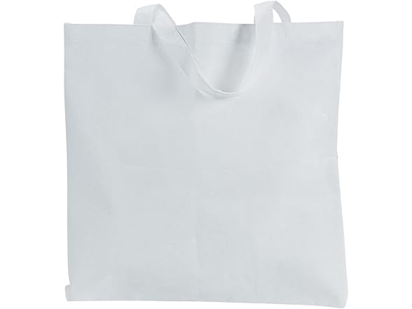 Fun Express DIY Poly Nonwoven White Tote Bags