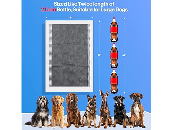 BinetGo Puppy Pads Disposable Puppy Training Pads L,Charcoal