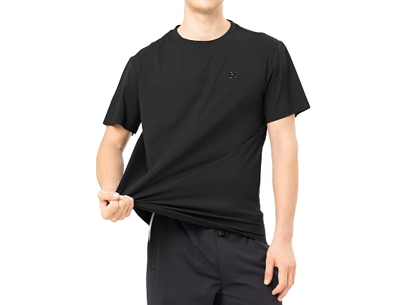 Diorlv Men (L) T-Shirt Wrinkle-Resistant Way Tee