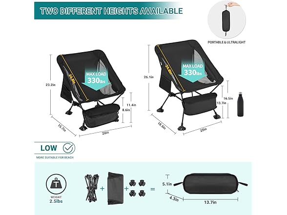 ATEPA Backpacking Chair 2 Pack