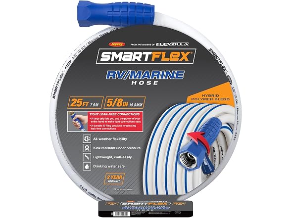 SmartFlex RV Marine Water Hose 5/8x25ft