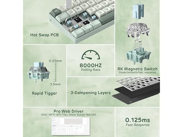 RK ROYAL KLUDGE C68 Hall Effect Gaming Keyboard