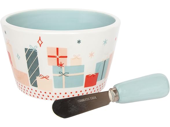 Boston International Small Ceramic Bowl and Spreader Serving Set