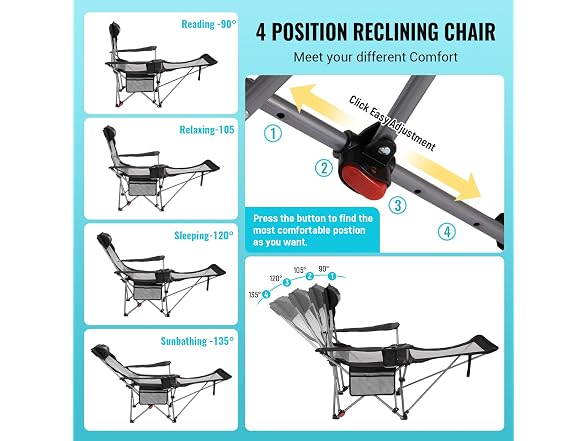 #WEJOY 2-in-1 Reclining Camping Chair