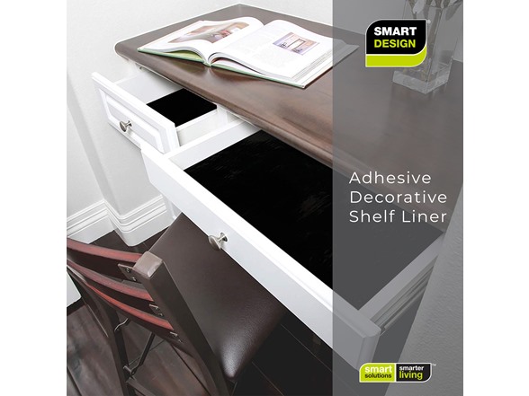Smart Design Adhesive Shelf Liner- Black