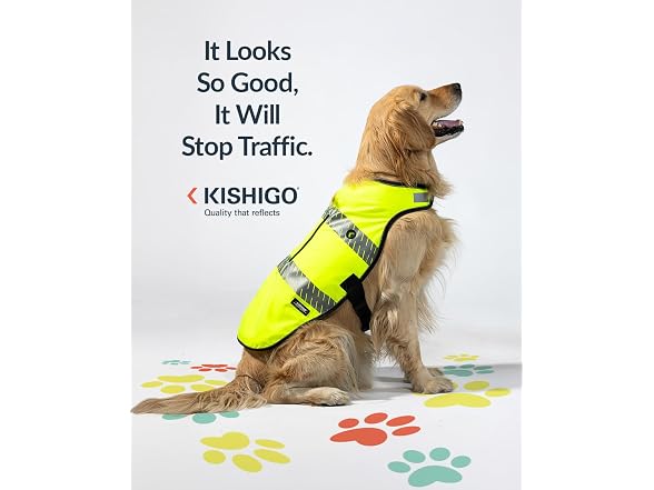 Reflective Dog Safety Vest Lime Medium