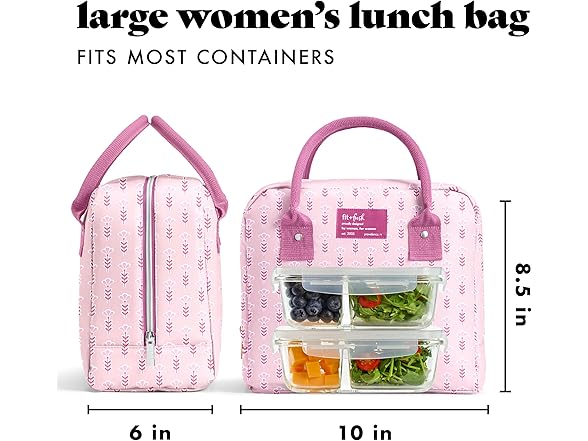 Fit & Fresh Bloomington Lunch Bag Tiny Pink Flowers