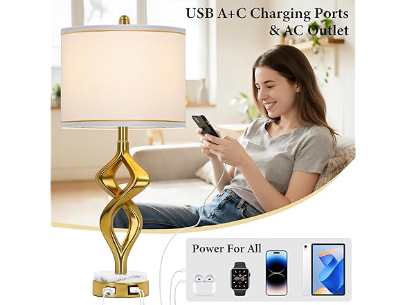 TOBUSA 28.5" Modern Sculptural Living Room Table Lamps Set of 2