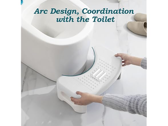 Demiwise Bathroom, Non-Slip Foldable Toilet Step Stool