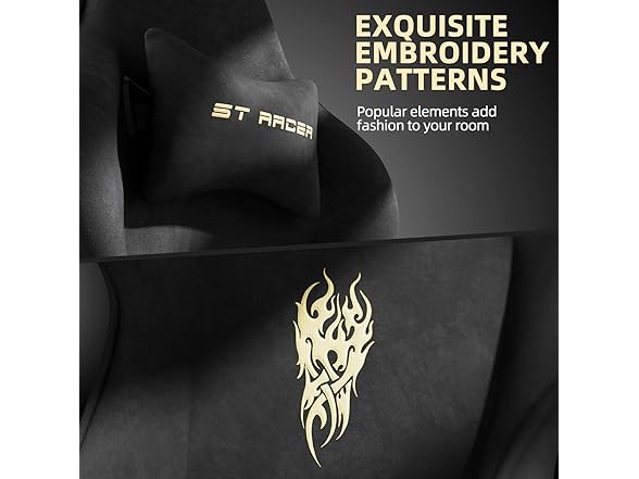 Ferghana Velvet Fabric Gaming Chair, High Back Ergonomic Gam (Open Box)