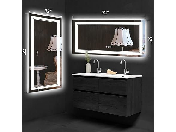 LED Bathroom Mirror with Front and Backlit