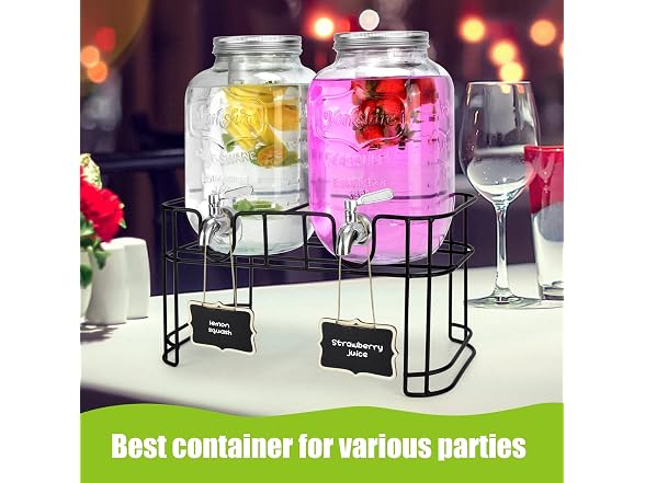 DD&HAPP Glass Drink Dispenser W/ Stand