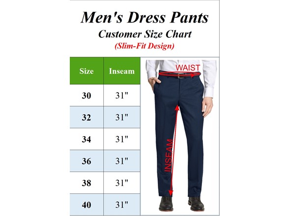 3Pk Mens Slim Fit Stretch Dress Pants