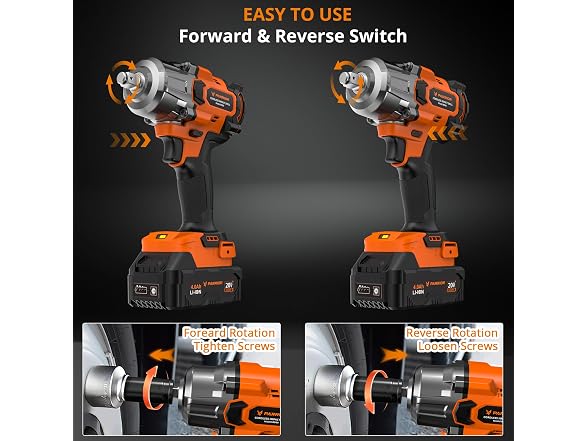PARRIOR USPRIW01 20V Cordless Impact Wrench Kit