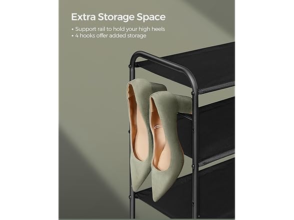 SONGMICS Shoe Rack 4-Tier Fabric Shoe Shelf Storage