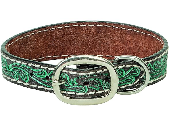 Weaver Leather Pet Carved Flower Dog Collar