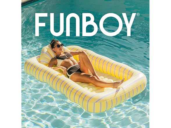 FUNBOY Yellow & Blue Tanning Pool Lounger