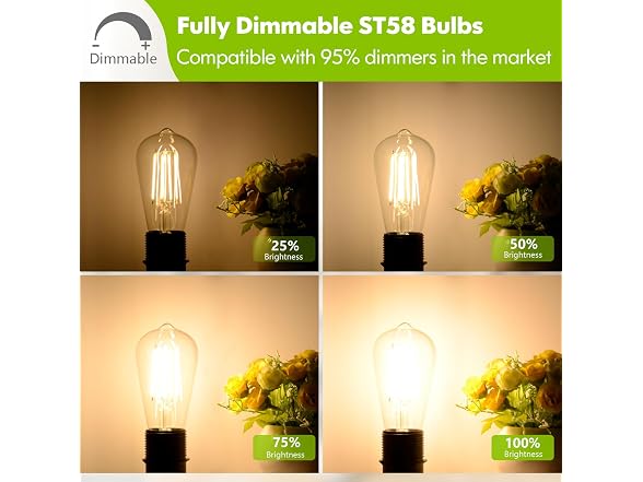 Kondras B0CGV7LB8H 6-Pack Dimmable LED Bulbs
