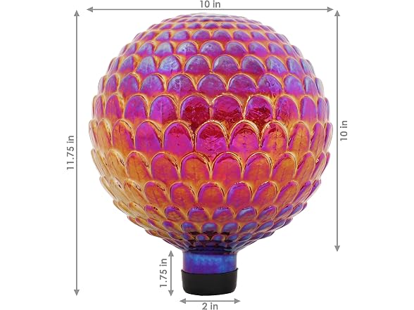 Sunnydaze 10" Red Scalloped Gazing Ball