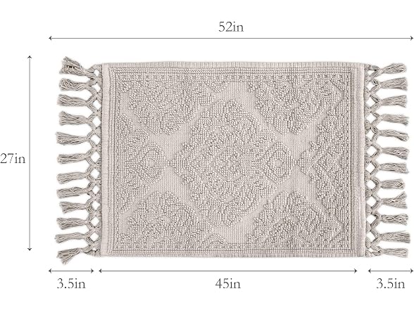 Jean Pierre - Ricardo Bath Mat, Woven Fringe
