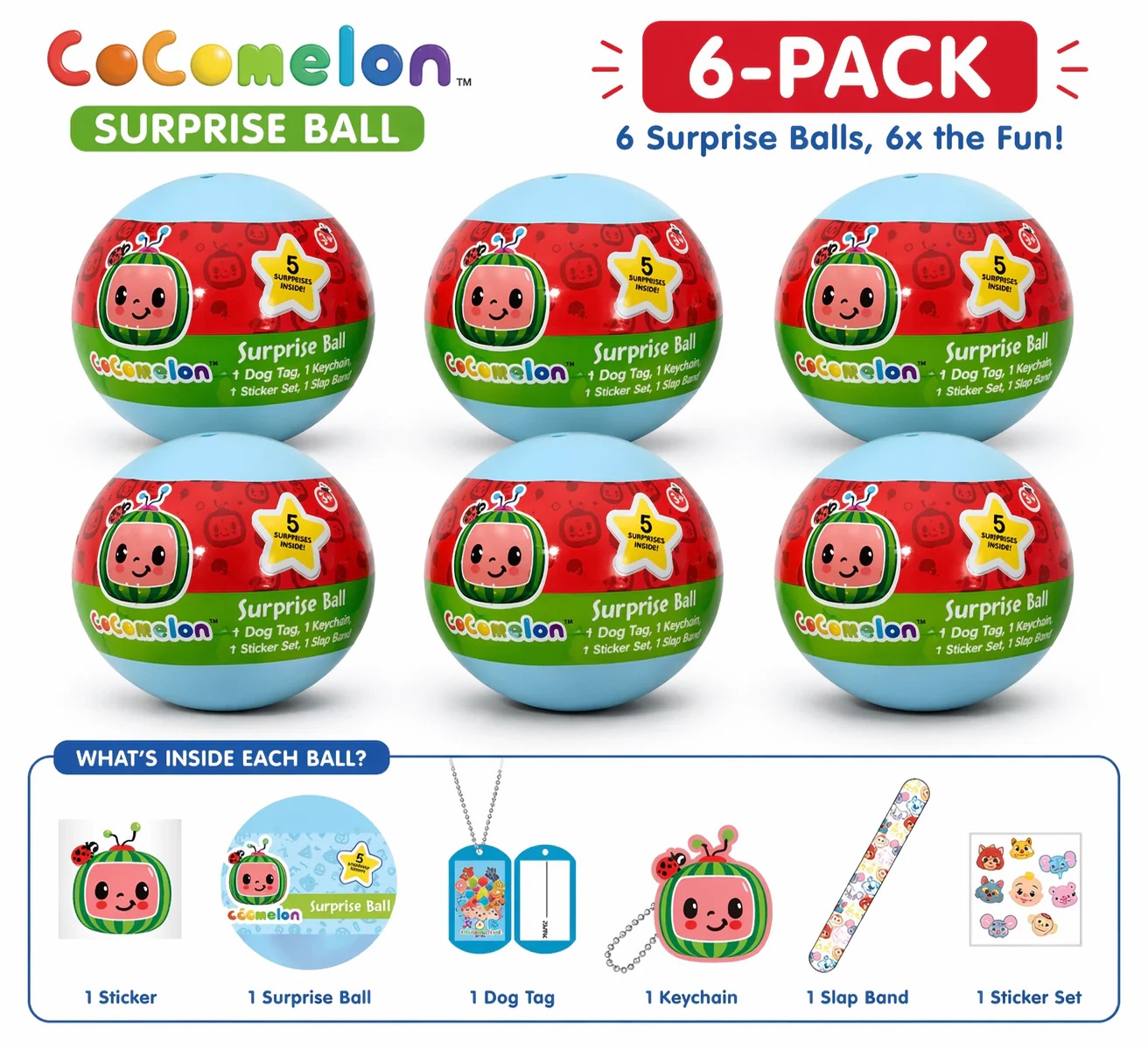 Cocomelon Surprise Ball 6-Pack Toys - Gallery 9