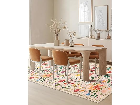 Boho Washable Area Rug 4x6