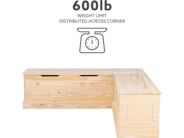 Linon Harris Unfinished Wood Backless Nook