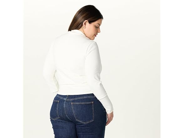 The Drop Women (XXS) Ebony Mock Neck Long Top
