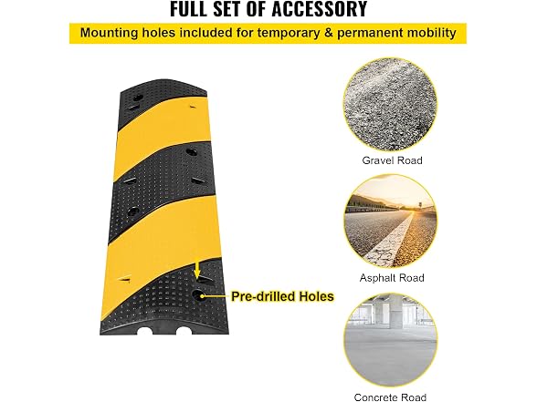 Modular Rubber Traffic Speed Bump 2 Channel