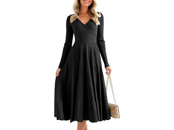 Women’s Pleated Knit Midi Dress