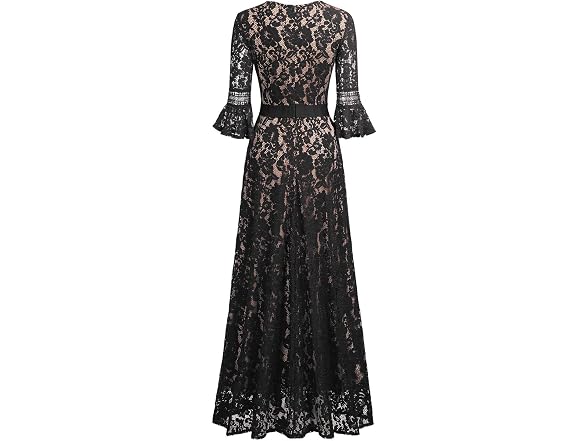 Missmay Women (L) Full Lace Contrast Bell Dress