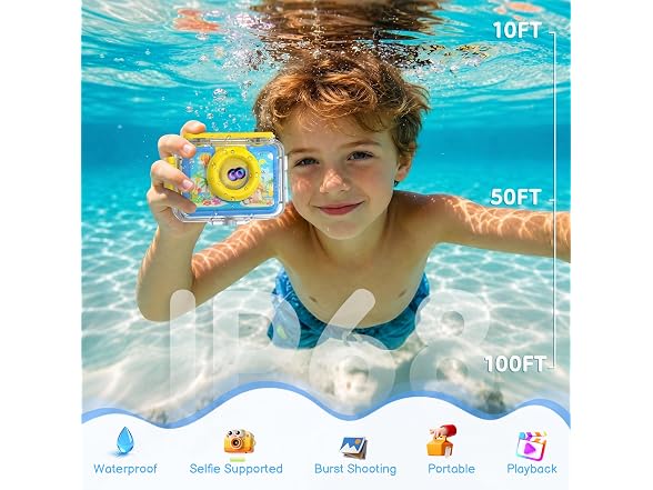 GKTZ Kids Underwater Waterproof Camera