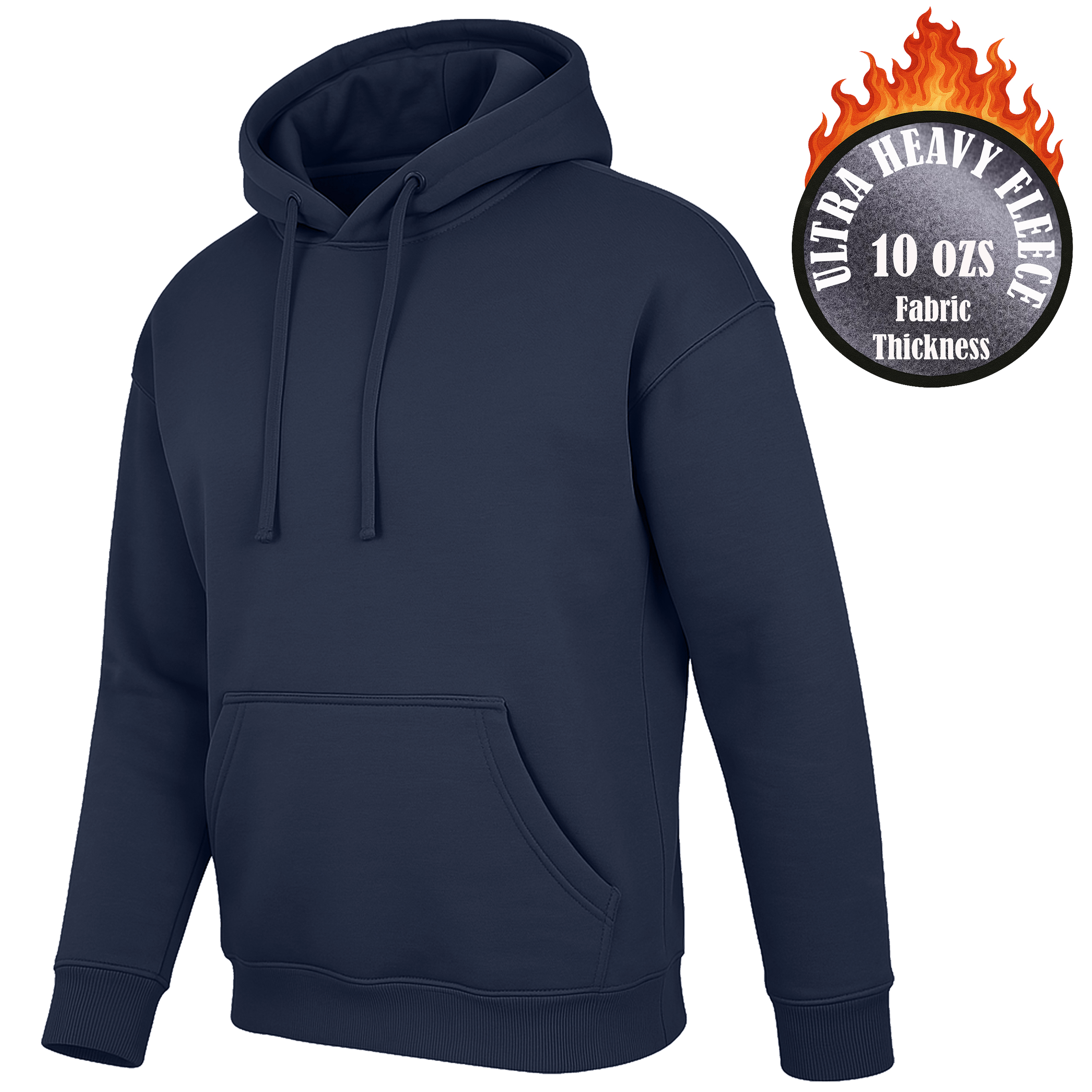 Mens Heavyweight Fleece-Lined Pullover Hoodie - Gallery 20