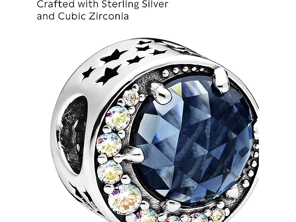 PANDORA Jewelry Moon and Night Sky Cubic Zirconia Charm in Sterling Silver (Open Box)