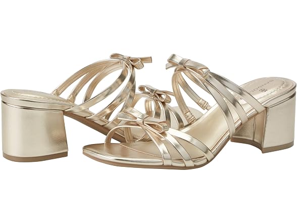 Bandolino Women's Mattien Heeled Sandal, Gold 710, 10