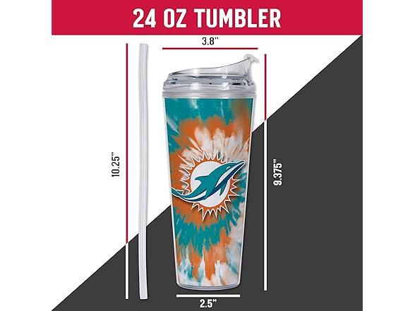 MIAMI DOLPHINS Metallic Tumbler