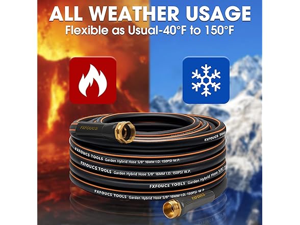 Black 5/8" Flexible Garden Hose