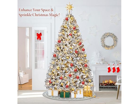 Pre-Lit Snow Flocked Christmas Tree