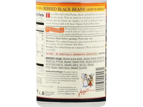 Amy's Low Sodium Black Beans 15.4oz