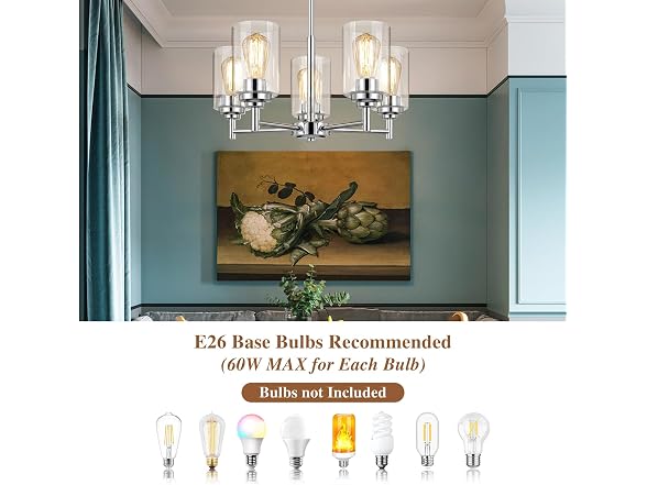 BesLowe B0GTV7H2MS 19.8 5-Light Chandelier