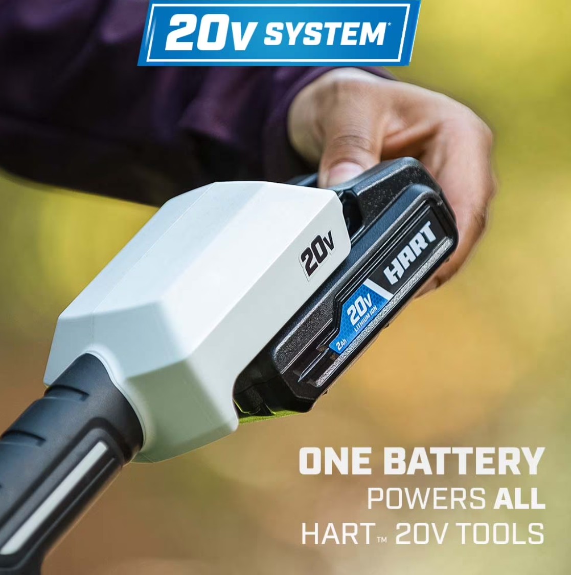 HART 20V Cordless 13" String Trimmer Kit, (1) 2.0 Ah Lithium-Ion Battery - Gallery 17