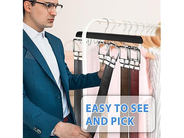 Harhana Belt Hanger for Closet 14 Hooks