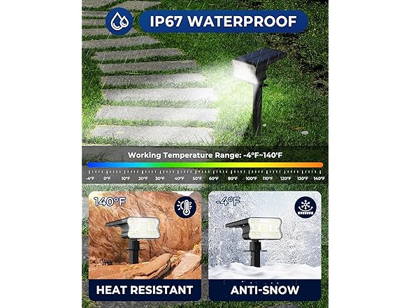 HGGH Solar Lights Outdoor, 4PK