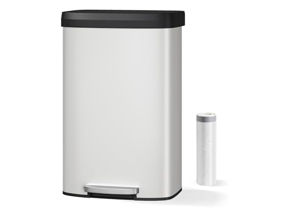 21.1 Gal/80L Stainless Steel Trash Can with Soft-Close Plastic Lid