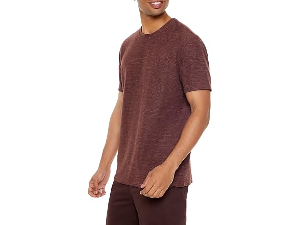 Forever 21 (L) Slub-Knit Crew Chocolate Tee